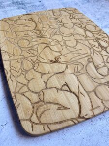 5.5" x 8" cockcuterie bamboo cutting board, penis engraved cutting board, custom cutting board, party board, gift idea