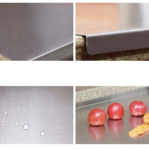 Heavy Cutting Board For Kitchen with Lip with Non Slip Stainless Steel Chopping Board Knife friendly 304 Cutting Boards For Meat Vegetables-Double fold (11.8 * 15.7in(30 * 40cm),Thick:1.5mm)