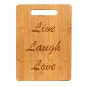 bamboo wood cutting board live laugh love