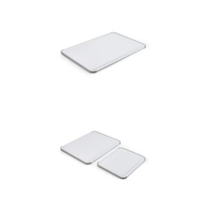 kitchenaid classic nonslip plastic cutting board, 12x18-inch, white & kitchenaid classic nonslip 2 piece plastic cutting board, set of 2, white