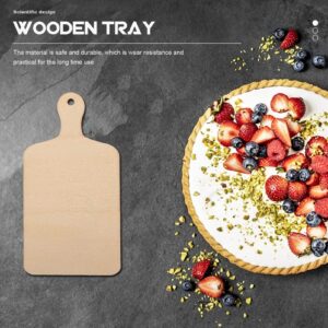 Operitacx 18 Pcs Wooden Mini Cutting Boards with Handle, Wooden Paddle Chopping Board, Wall Mountable Small Kitchen Serving Board, Cooking Butcher Block for DIY Home Kitchen