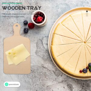 Operitacx 18 Pcs Wooden Mini Cutting Boards with Handle, Wooden Paddle Chopping Board, Wall Mountable Small Kitchen Serving Board, Cooking Butcher Block for DIY Home Kitchen