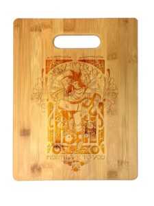 "ally to good" anime fighting powerful men cartoon parody design - laser engraved bamboo cutting board - wedding, housewarming, anniversary, birthday, father's day, gift