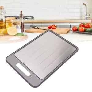 KWQBHW Defrosting Tray for Frozen Meat 36.5x25cm Cutting Board Food Quick Thawing Tray Double Sided Board with Sharpener Fast Thaw Defrosting Tray(Grey)