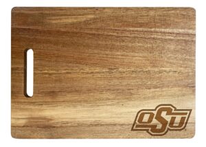 oklahoma state cowboys engraved wooden cutting board 10" x 14" acacia wood - small engraving officially licensed collegiate product