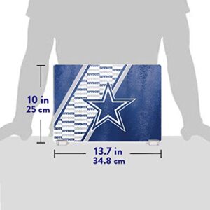 Duck House NFL Dallas Cowboys Tempered Glass Cutting Board with Display Stand, White ,10" X 14"