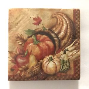 Fall Home Decor Country Glass Kitchen Cutting Board: Coming Home with the Harvest Pumpkin Blue Truck