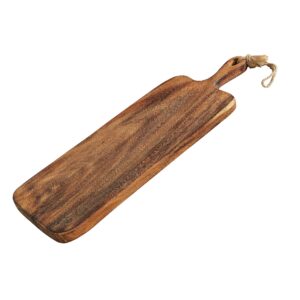 zassenhaus acacia wood serving board with handle, 24-inch by 8-inch, natural
