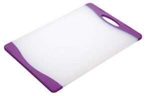 kitchencraft cwboard350pur colourworks polyethylene reversible cutting board, 36.5 x 25 cm - purple