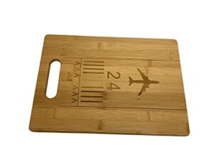 runway cutting board, aviation themed gift, bamboo