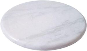 white marble chakla with a perfect base and grip/rolling board/roti maker/chapati maker/white board round shape by shri bhuma collection