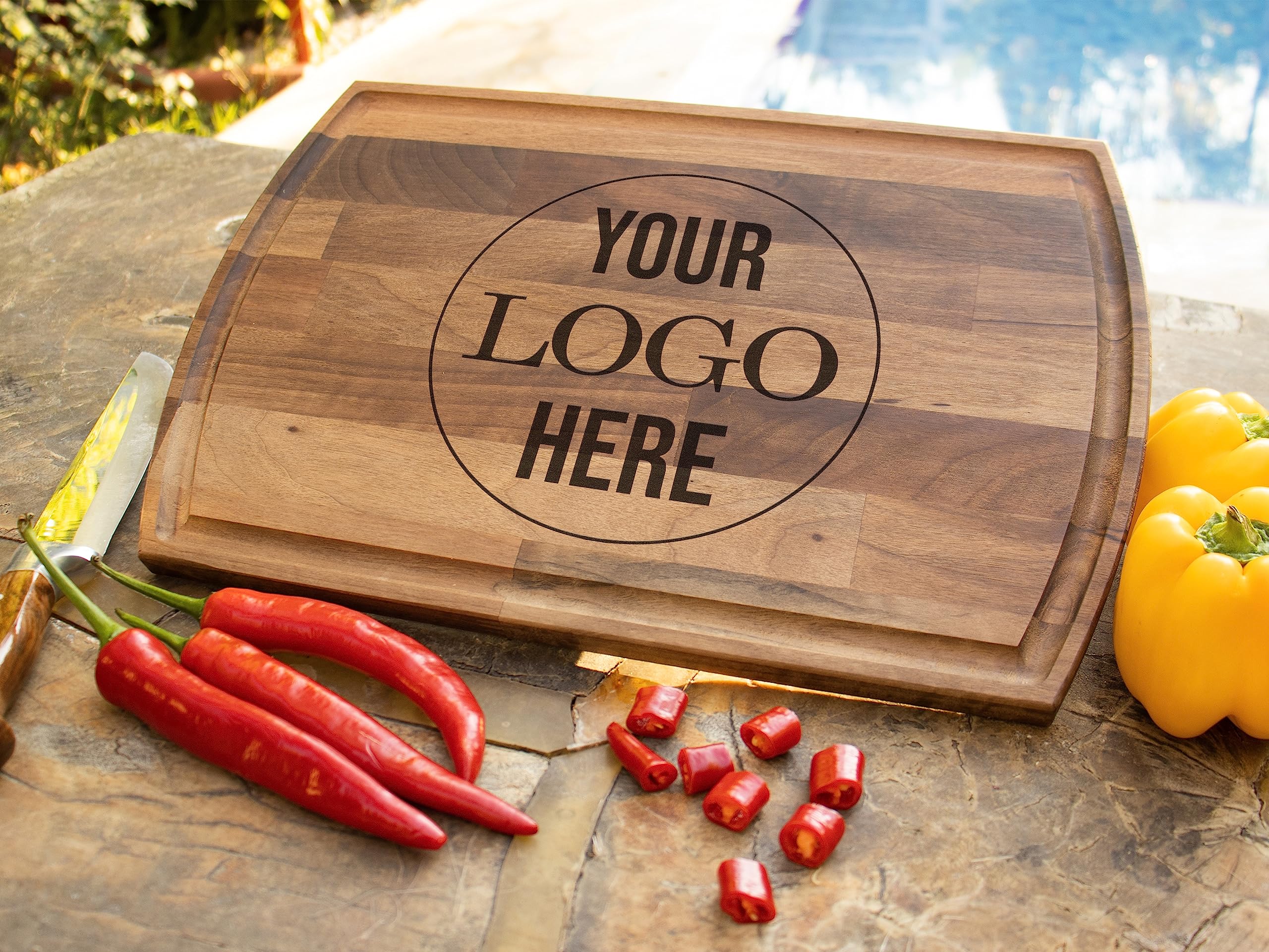 Logo Cutting Board | Custom Cutting Boards | Personalized Cutting Board | Personalized Charcuterie Board | Customize Cutting Boards | Charcuterie Boards | Wood Cutting Board (Arched)