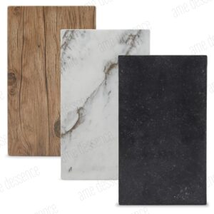 AME D'ESSENCE 14 3/4" x 8 1/4" Onyx Faux Marble Melamine Serving Board for Meat, Cheese, Vegetables, Bread, and Charcuterie - Decorative Serving Board for Kitchen and Dining Room