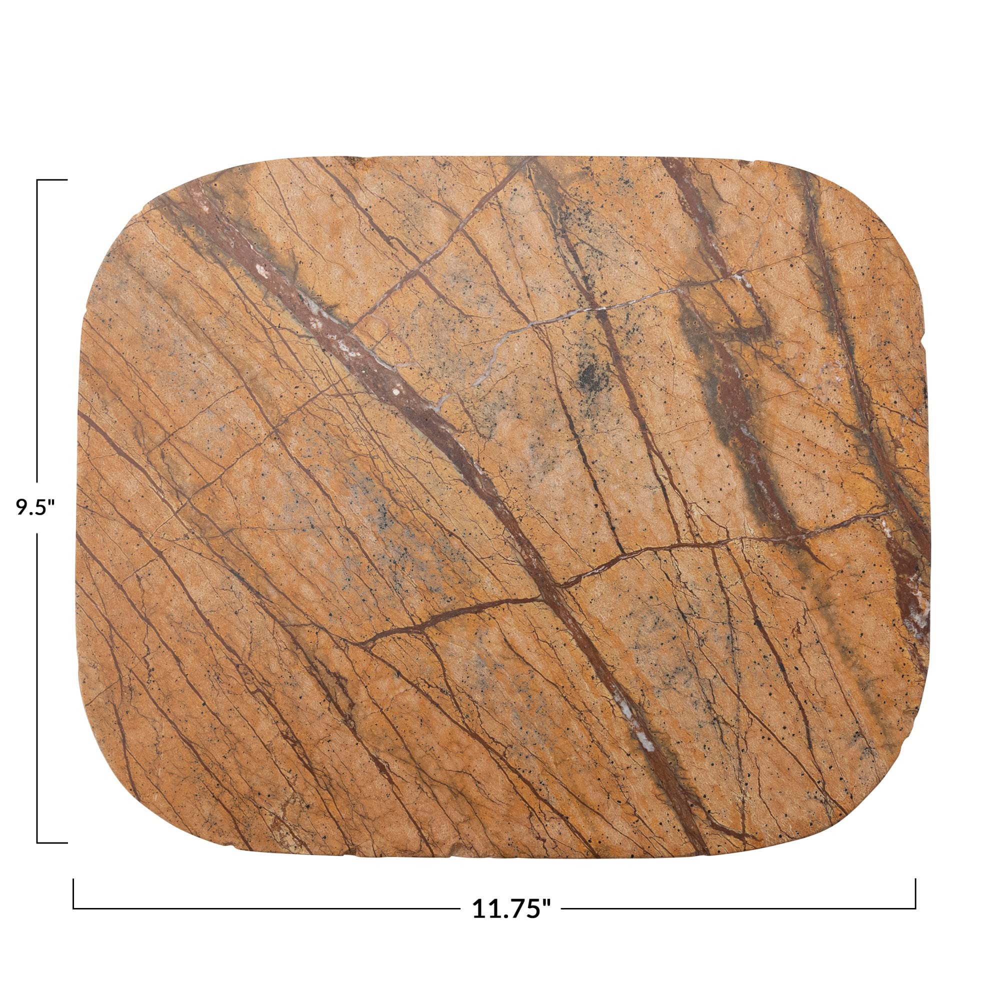 Creative Co-Op Distressed Marble Charcuterie, Brown Cheese/Cutting Board