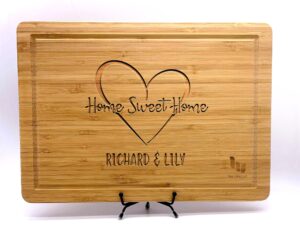 personalized home sweet home cutting board for couples, housewarming gift, new home gift, wedding and anniversary present, names special home gift, special for husband and wife gift, different designs
