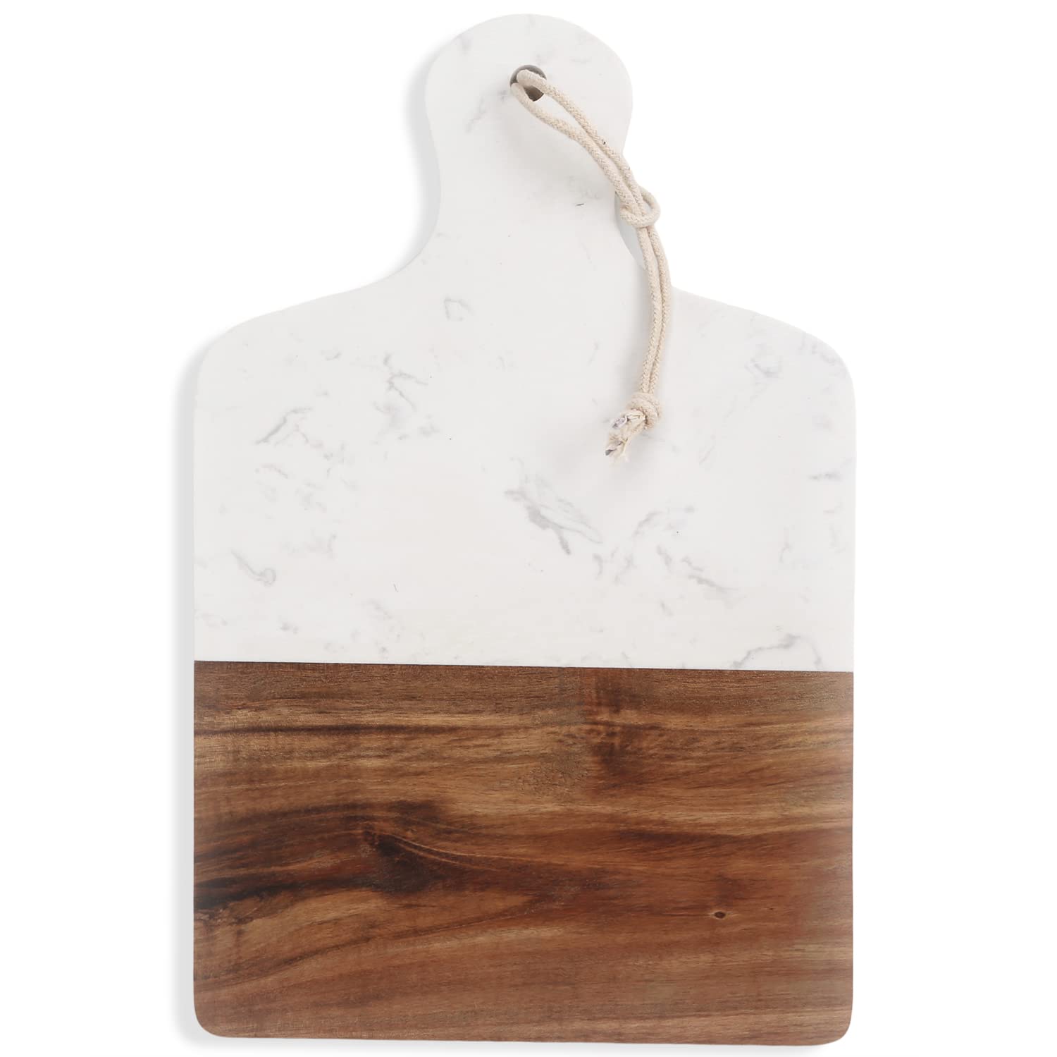 Uniharpa Cutting Board, Acacia Wood Cutting Board Solid Wood Marble Splicing Cutting Board Household Cutting Board for Meat Bread Fruits.