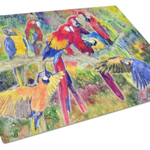 Caroline's Treasures 8600LCB Parrot Glass Cutting Board Large Decorative Tempered Glass Kitchen Cutting and Serving Board Large Size Chopping Board