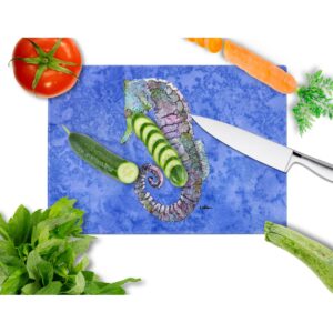 Caroline's Treasures 8639LCB Seahorse Glass Cutting Board Large Decorative Tempered Glass Kitchen Cutting and Serving Board Large Size Chopping Board