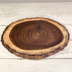 Man Made Woods Cutting Board – Round Wooden Charcuterie Board for Serving Crackers, Cheese, Hors D'oeuvres, Fruit and Bread – Natural Wood Cutting Boards for Kitchen