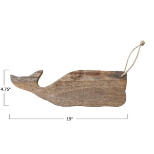 Creative Co-Op Wood Whale Shaped Serving, Natural Cheese/Cutting Board