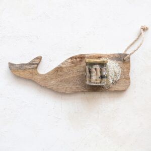 Creative Co-Op Wood Whale Shaped Serving, Natural Cheese/Cutting Board