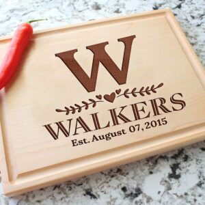 Personalized Cutting Board Custom Mr Mrs Cutting Board Wood Engraved Cutting Board