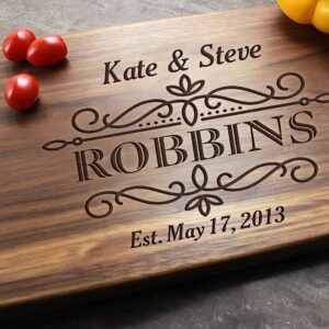 Personalized Cutting Board Custom Mr Mrs Cutting Board Wood Engraved Cutting Board