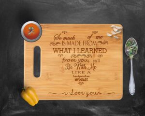 mother's day git, laser engraved cutting board for mom, so much of me chopping board-gift for mom, mothers day gift,mom's kitchen