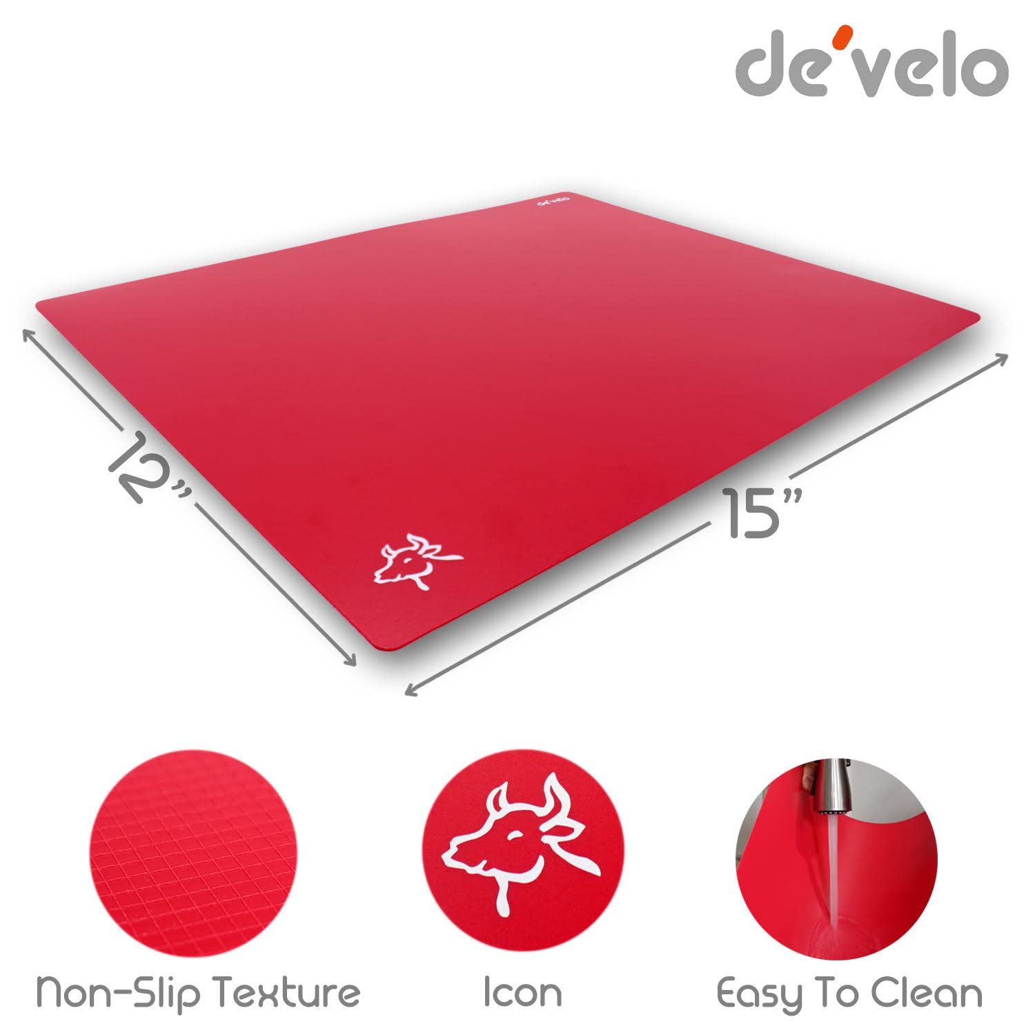 DE'VELO Flexible Chopping Board Flexible Plastic Kitchen Food Cutting Mats Portable Veggies Fruit for Chopping - Dicing - Slicing Green, Red Cutting Mat