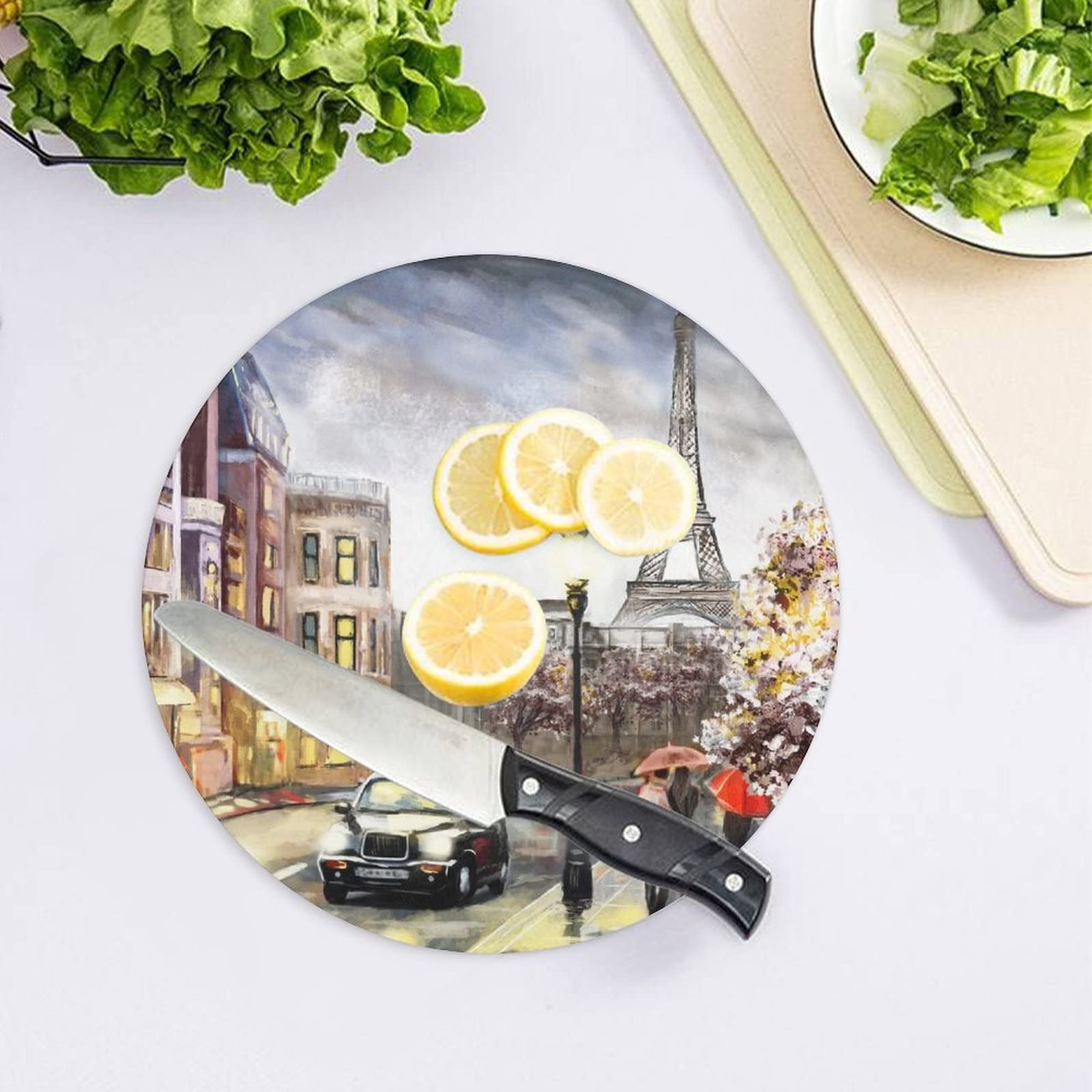 Eiffel Tower in Paris Cutting Board Personalized Chopping Board Cutting Mat Serving Boards Tableware Kitchen Decorative