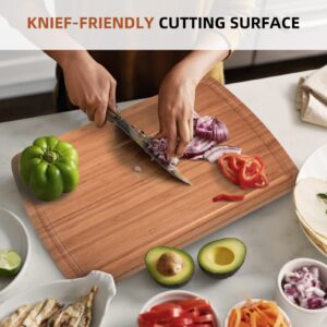 Bamboo Cutting Board, 30 x 20 Inch Kitchen Chopping Board for Meat, Vegetables, Fruits, Bread, Cheese with Juice Groove