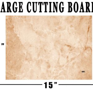 Tan Brown Textured Marble Art Kitchen Glass Cutting Board Modern Decorative Gift Abstract Wavy Contrast Design