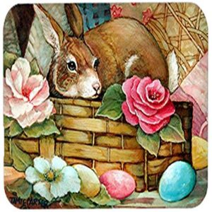 caroline's treasures pjc1063lcb a touch of color rabbit easter glass cutting board large decorative tempered glass kitchen cutting and serving board large size chopping board