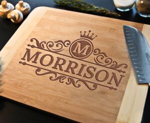 custom cutting board for couple personalized husband wife cutting board two tone cutting board wood engraved