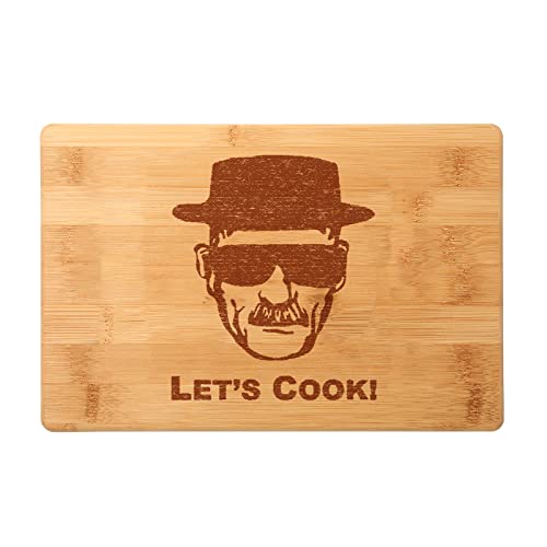 Dads Birthday Gifts - Engraved Bamboo Cutting Boards for Kitchen, Gifts for Fathers Day, Wedding Gifts from Kids, Let's Cook Chopping Board for Dad