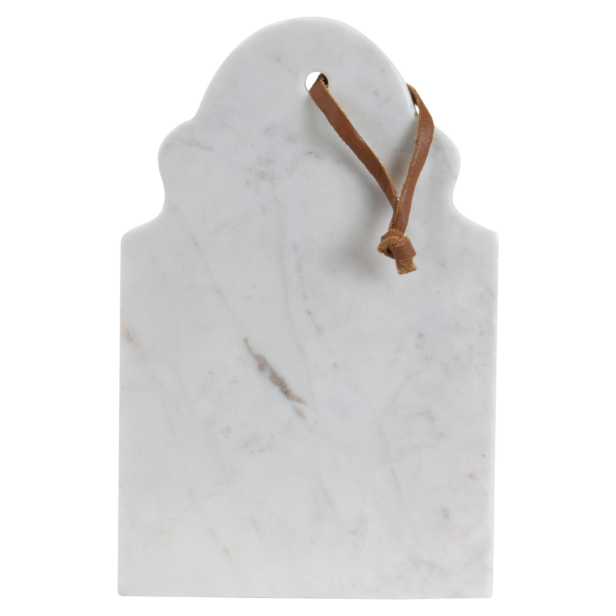 Foreside Home & Garden Small White Marble Kitchen Serving Cutting Board