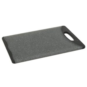 home basics cb44823 dual sided plastic cutting board, 12" x 18", granite gray