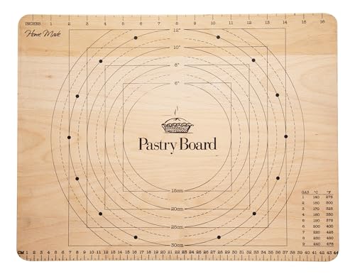 KitchenCraft Home Made Pastry Board with Measurements, Beechwood, 45 x 35 cm