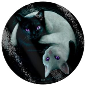 Spiral - Yin Yang Cats - Glass Chopping Board (Circular) - L