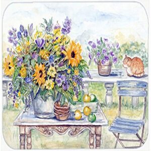 caroline's treasures aph3566lcb patio bouquet of flowers glass cutting board large decorative tempered glass kitchen cutting and serving board large size chopping board