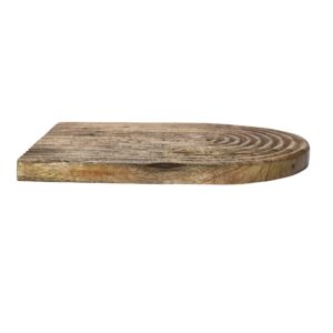 Main + Mesa Carved Arch Mango Wood Serving Board, Natural Medium