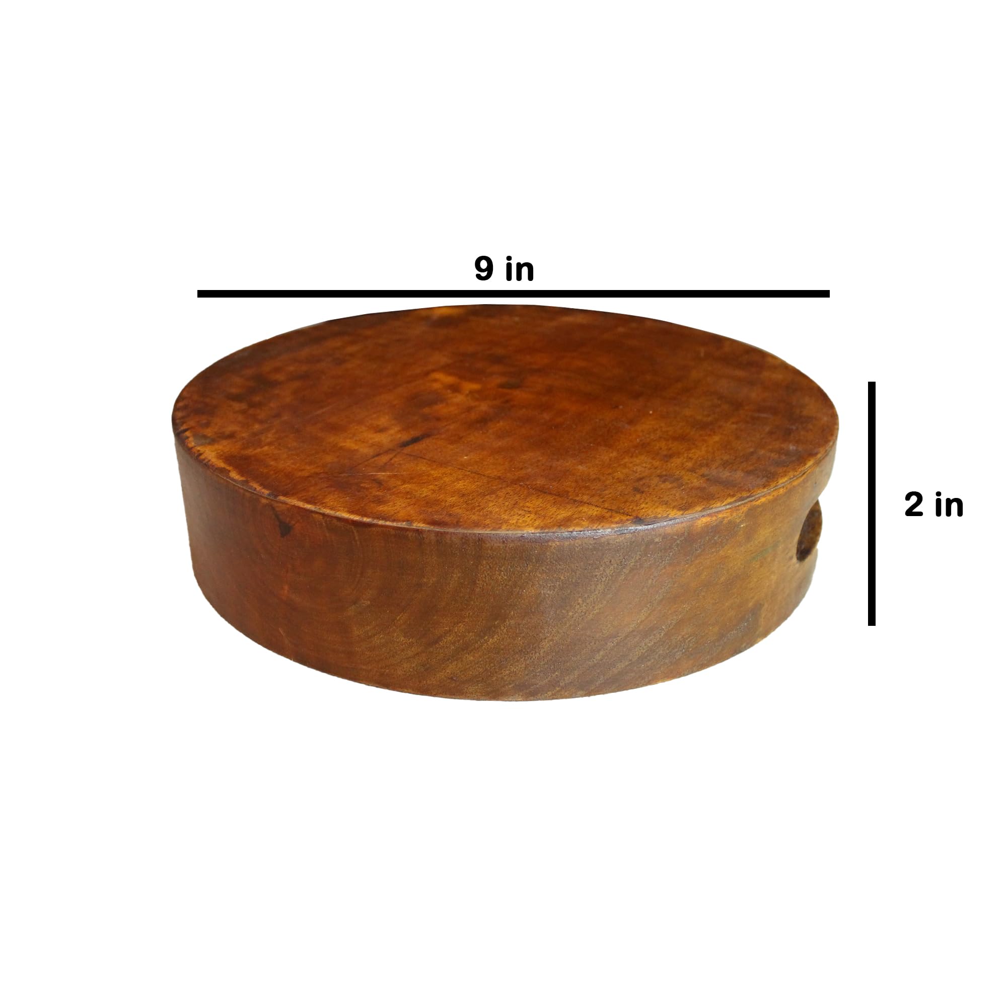 Butcher Block Handcrafted Butcher Block Cutting Board Cutting Boards Wood Barker Butchers Block Round Chopping Boards 9 Inches Diameter Height 2 Inch Cutting Board 22cm X 22cm X 5cm)