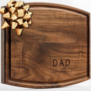 personalized walnut cutting board with coasters, mineral oil and gift wrap available - customize your own chopping board by choosing design, engraving style and text - made in usa