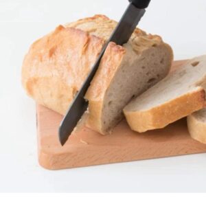 Cutting Board Set: Advanced Ceramic Serrated Bread Knife and Natural Bamboo Cutting Board - the Perfect Combination