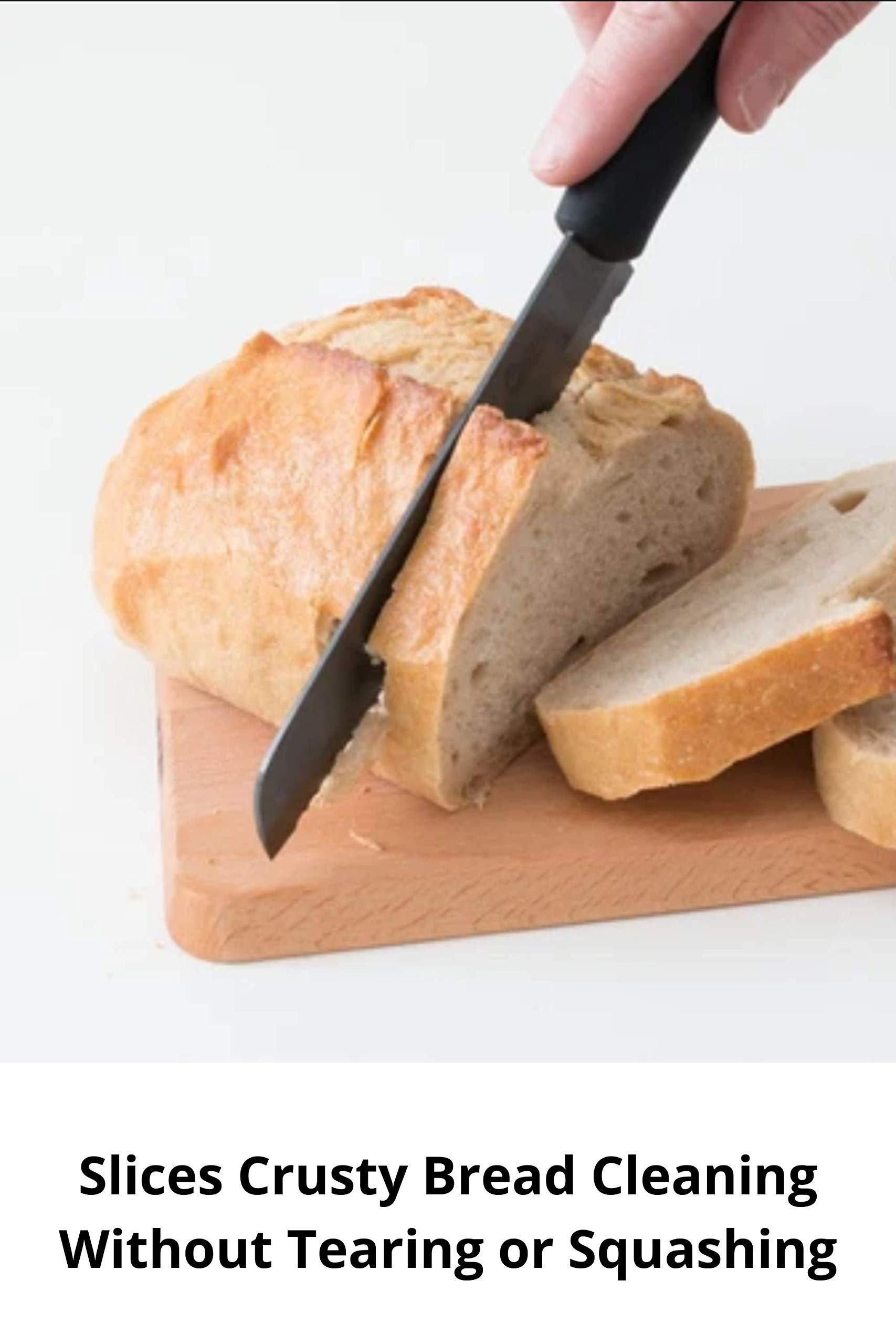 Cutting Board Set: Advanced Ceramic Serrated Bread Knife and Natural Bamboo Cutting Board - the Perfect Combination