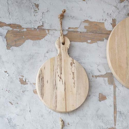 Park Hill Collection Wood Cutting Board with Rope Loop (Small Round)