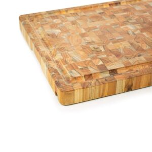 TeakHaus End Grain Large Smart Rectangular Cutting Board