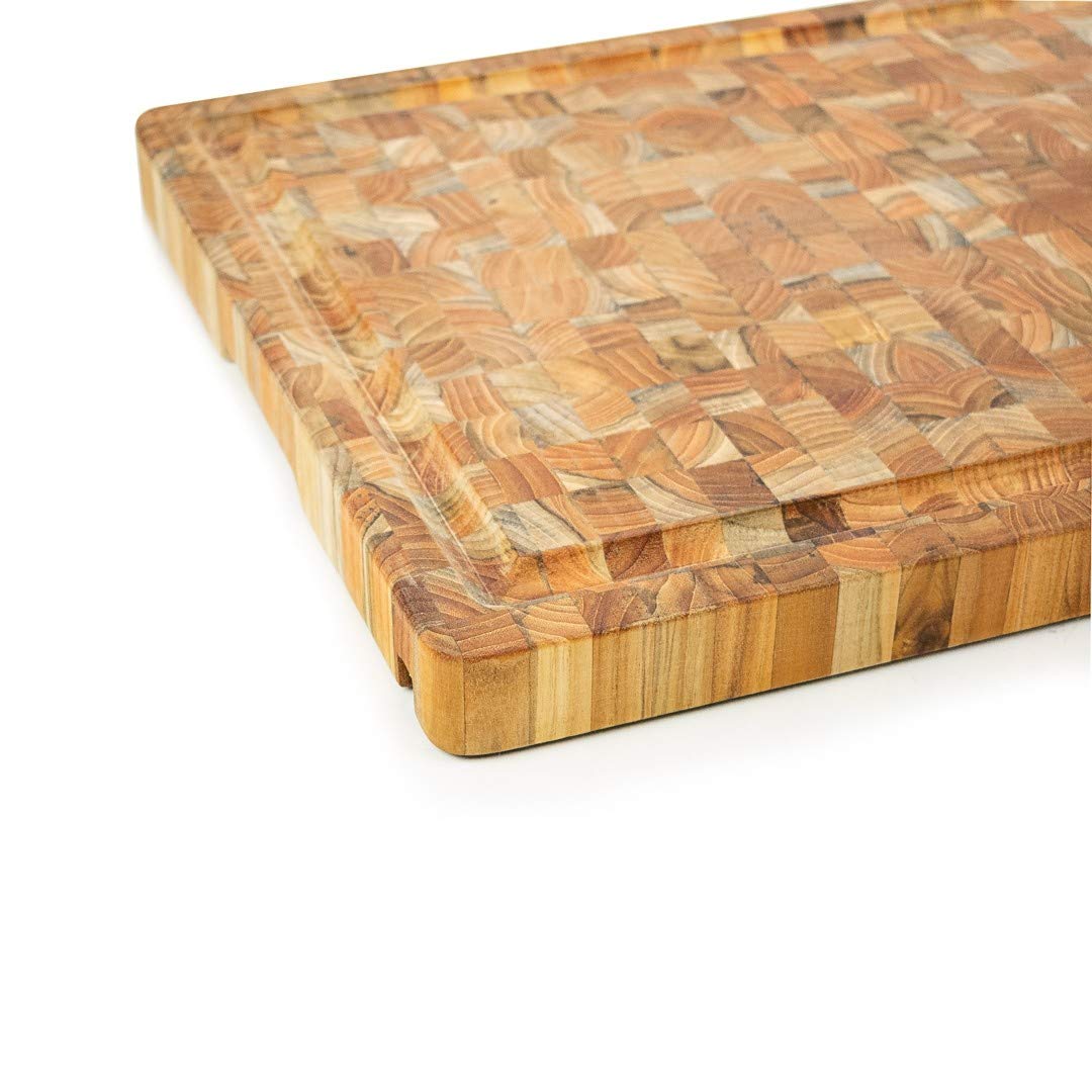 TeakHaus End Grain Large Smart Rectangular Cutting Board