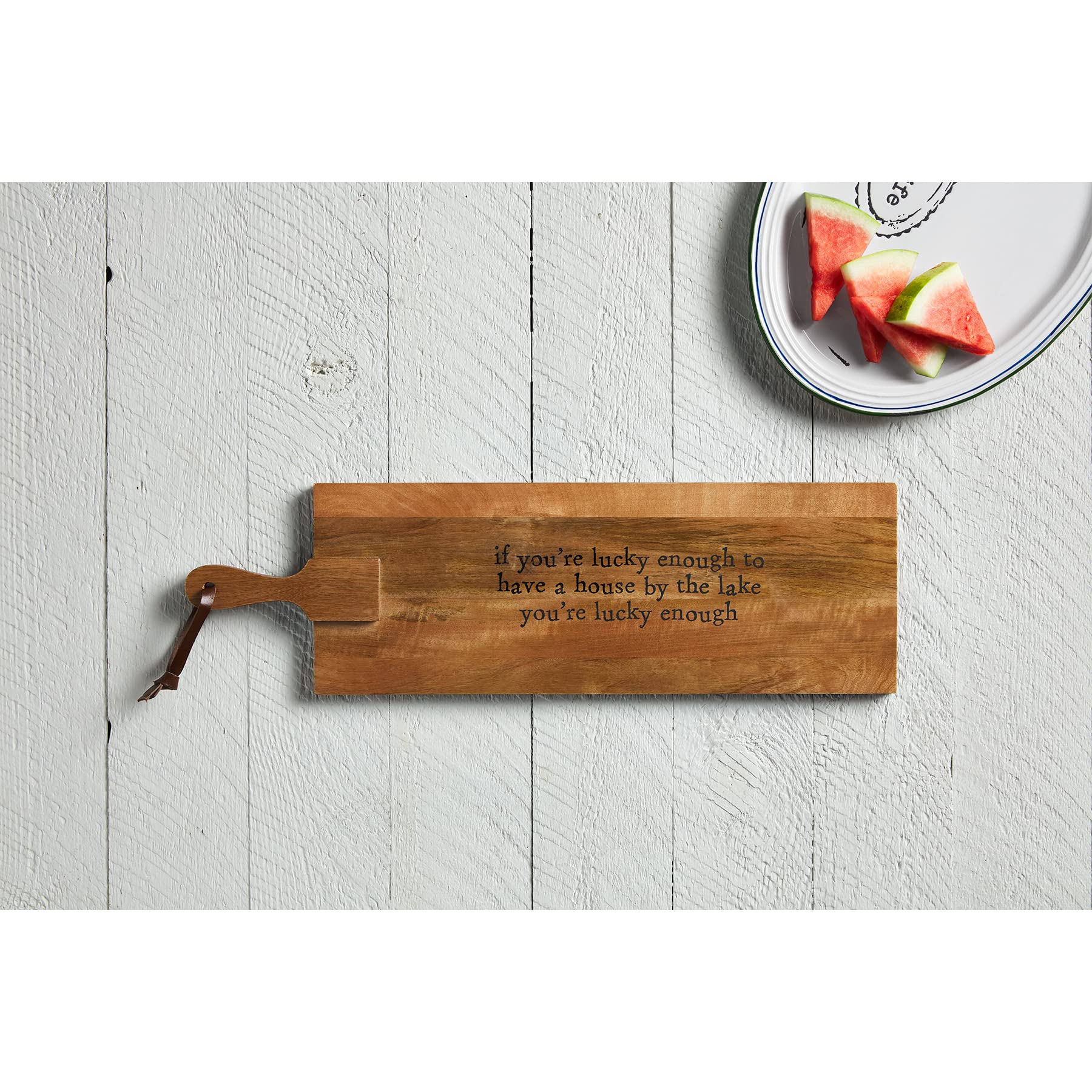 Mud Pie Wood Cutting Board Set, Lake, 7" x 24"