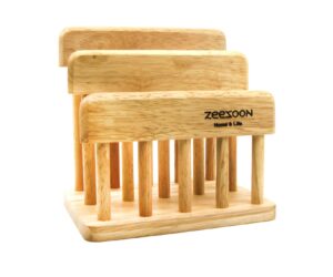 zeesoon beach wooden dual cutting board rack chopping board organizer stand holder kitchen, cutting boards for kitchen with holder, pantry organization, kitchen cabinet organizer